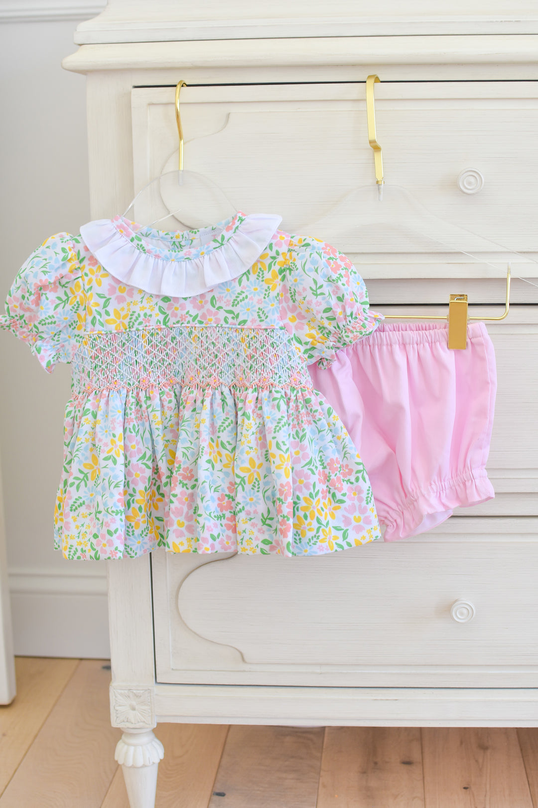Lila Smocked Diaper Set