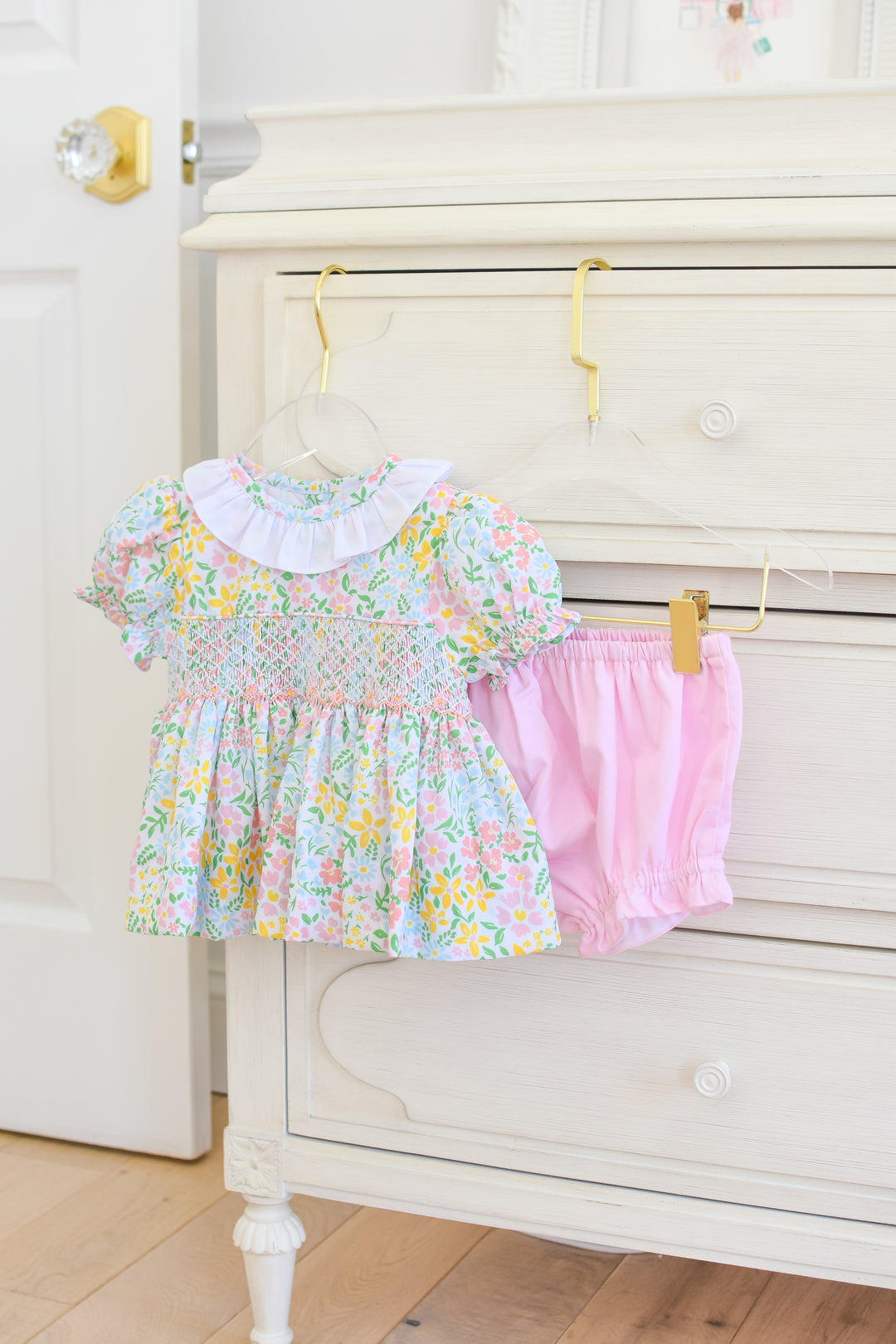 Lila Smocked Diaper Set