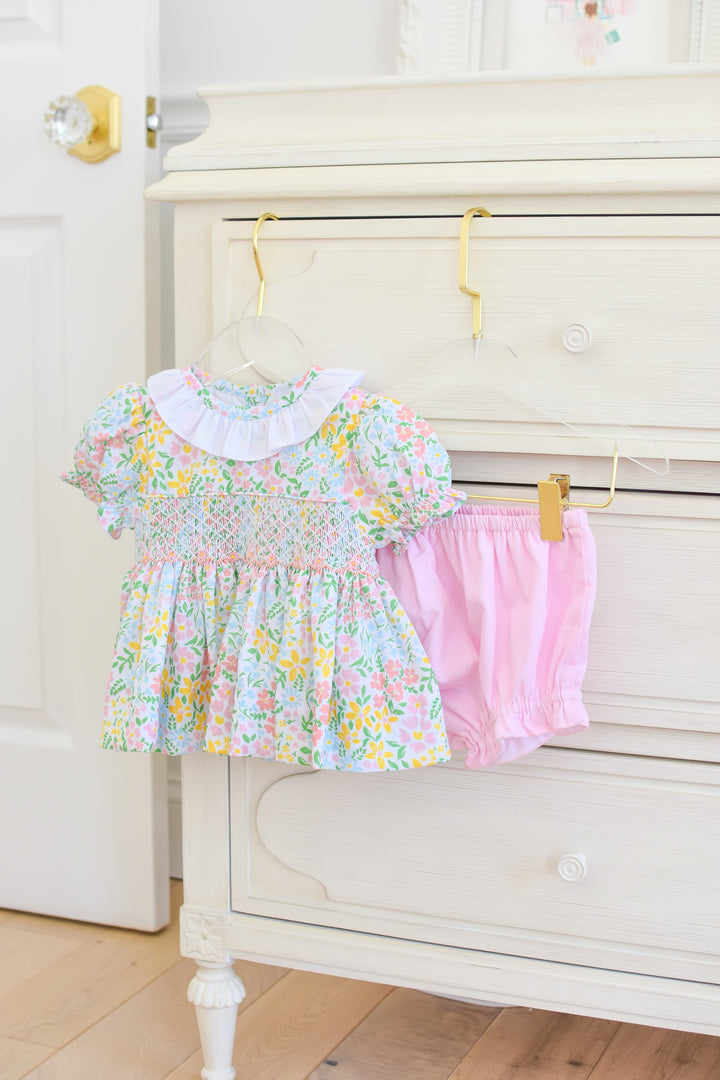Lila Smocked Diaper Set