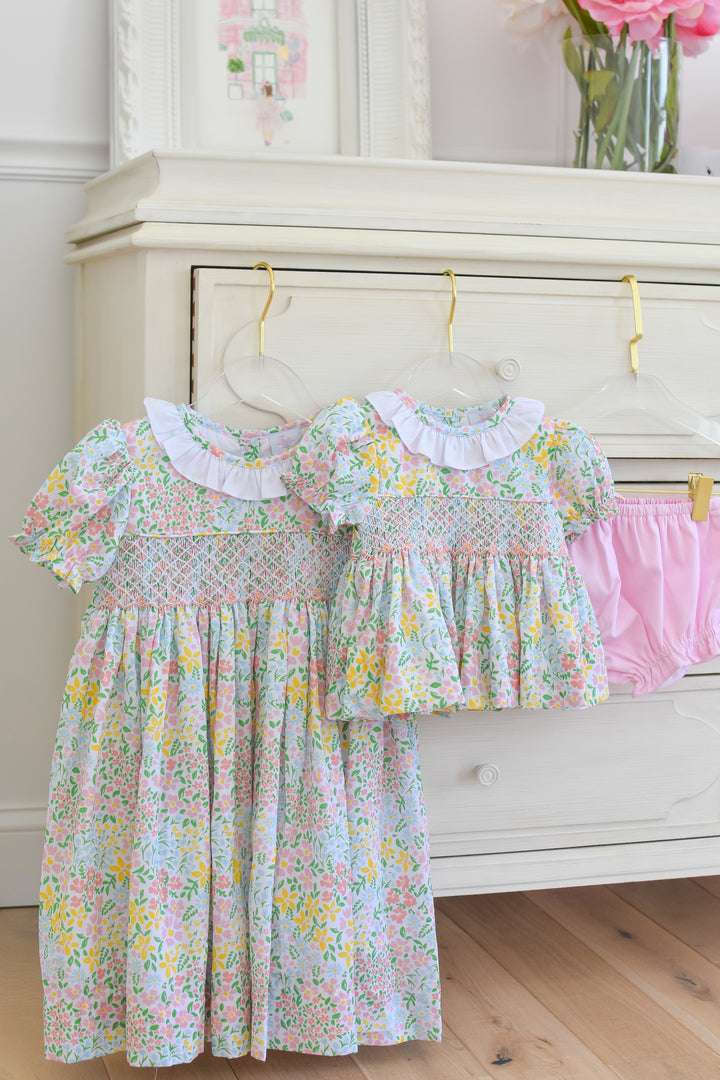 Lila Smocked Diaper Set