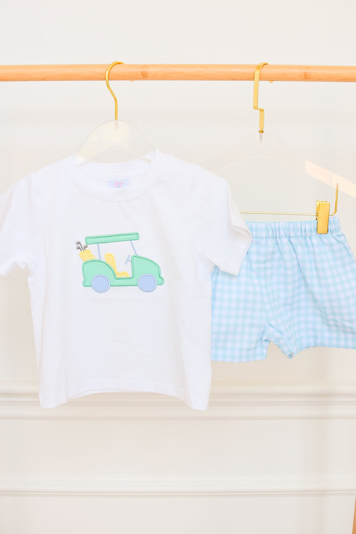 Golf Cart Gingham Short Set