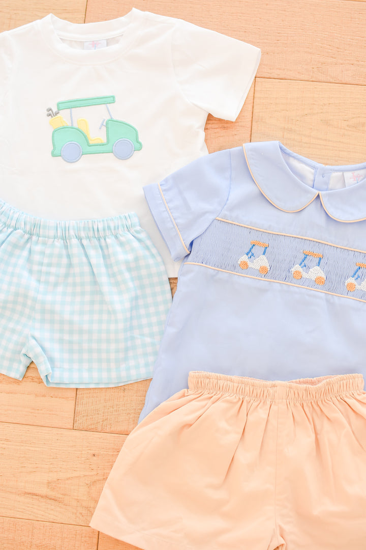 Golf Cart Gingham Short Set