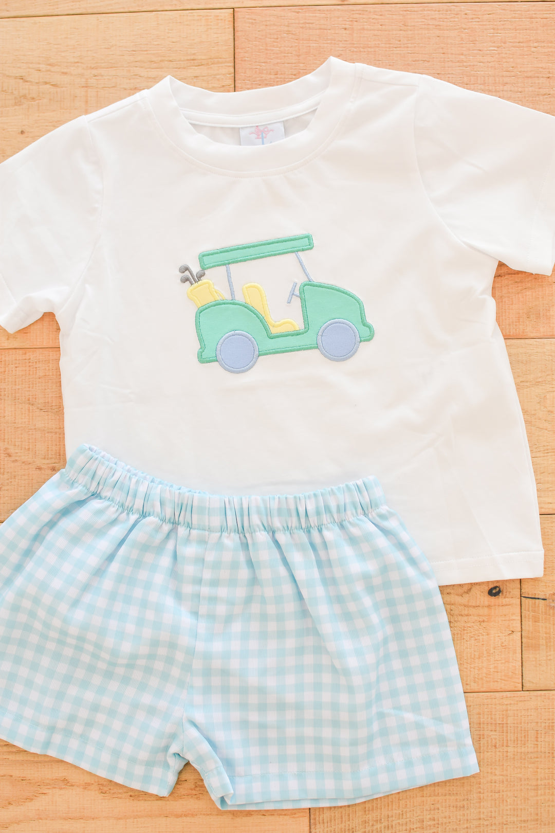 Golf Cart Gingham Short Set