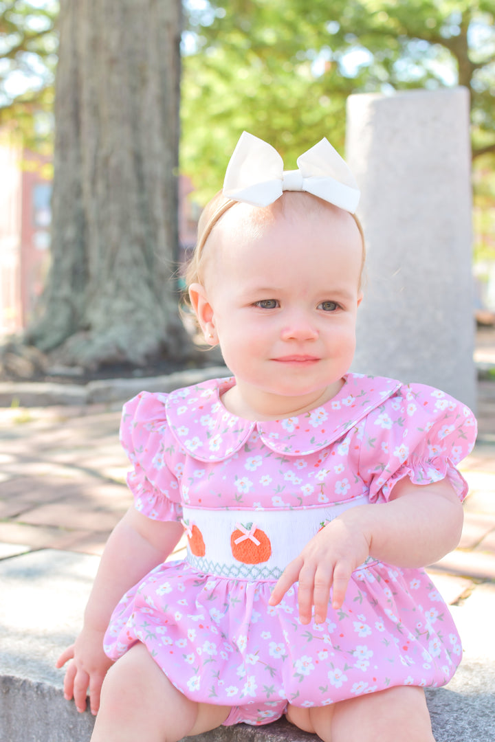 PRE-ORDER Autumn Floral Pumpkin Smocked Bubble