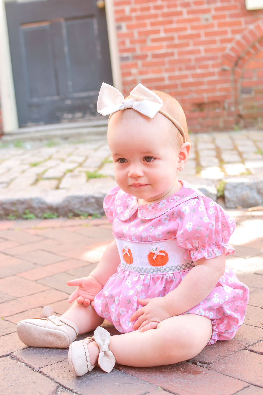 PRE-ORDER Autumn Floral Pumpkin Smocked Bubble