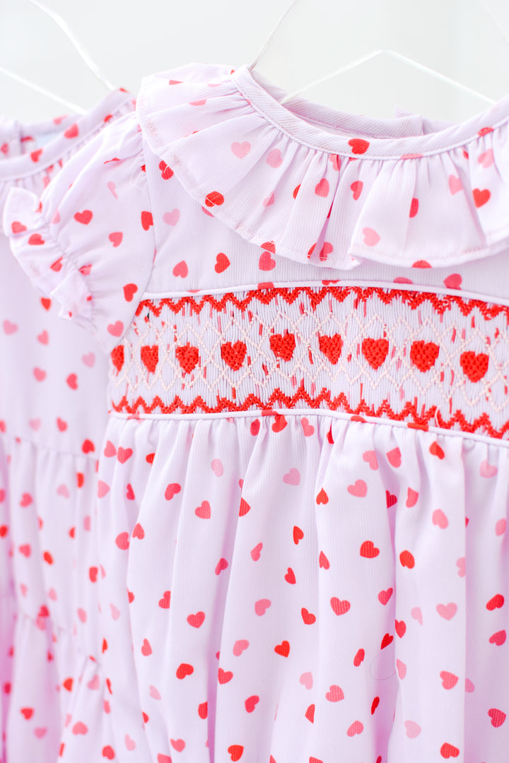 Helena Heart Smocked Bubble