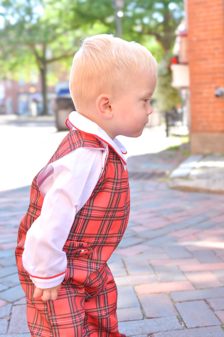 PRE-ORDER Boys Red Plaid Longall with Shirt
