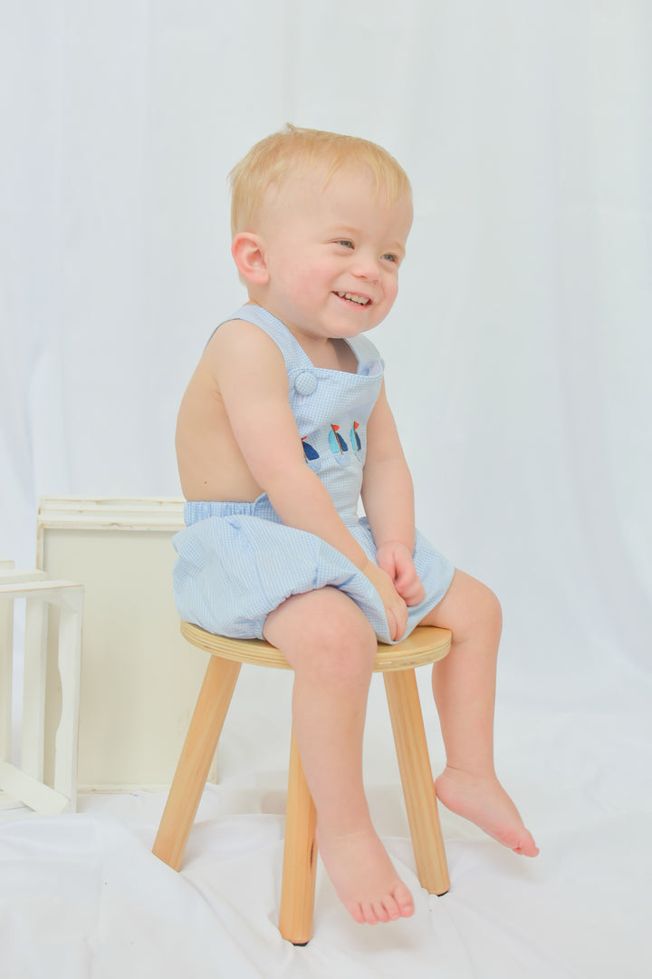 Boys Sailboat French Knot Bubble