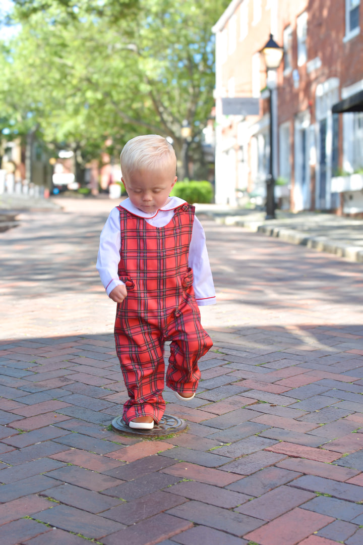 PRE-ORDER Boys Red Plaid Longall with Shirt