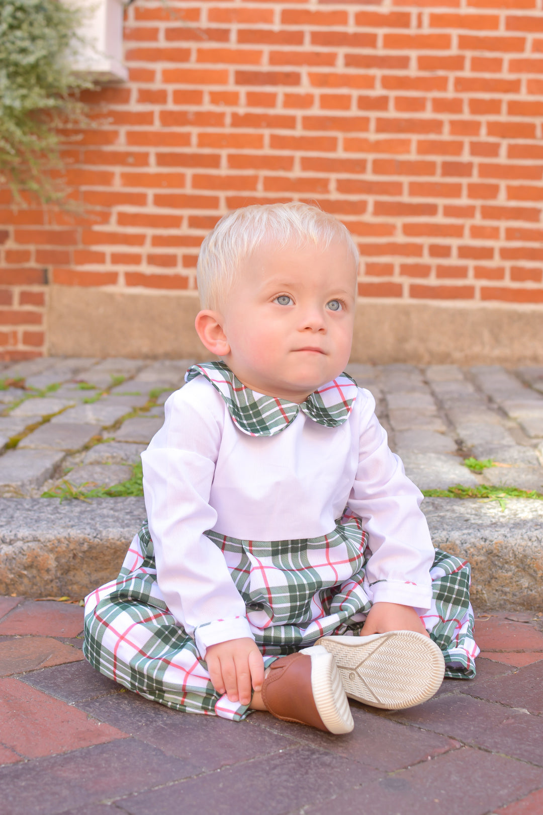 PRE-ORDER Boys Green and Red Tartan Shortall