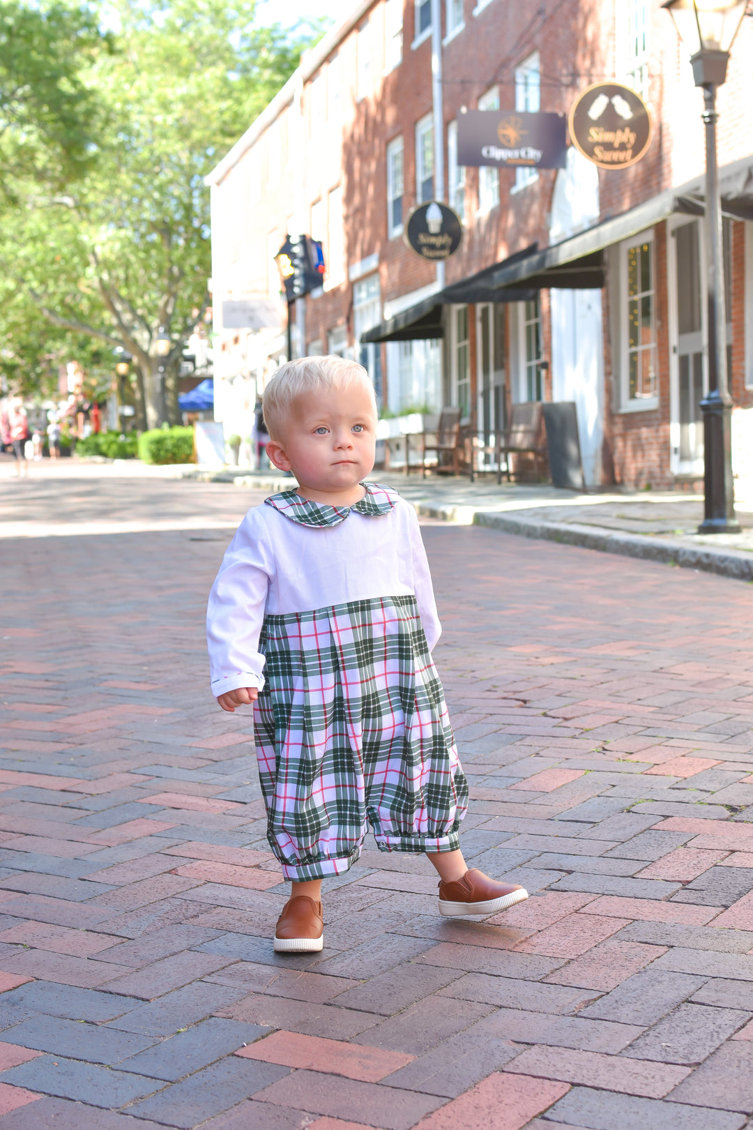 PRE-ORDER Boys Green and Red Tartan Shortall
