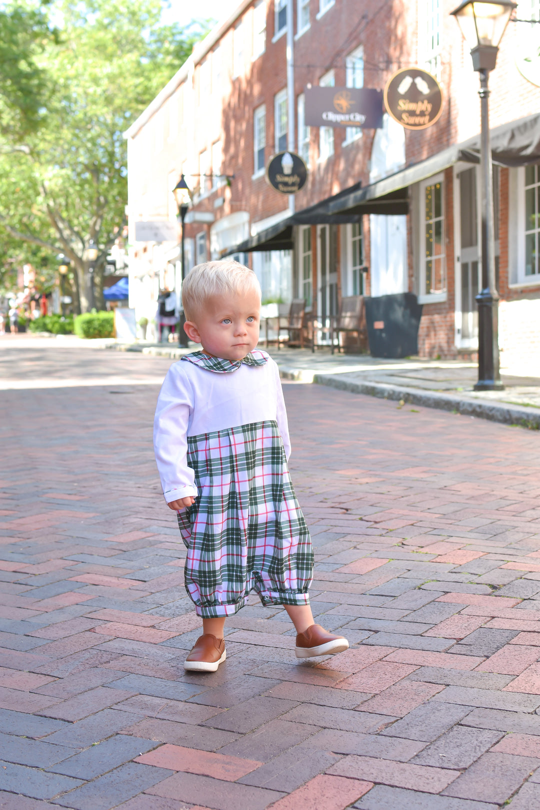 PRE-ORDER Boys Green and Red Tartan Shortall