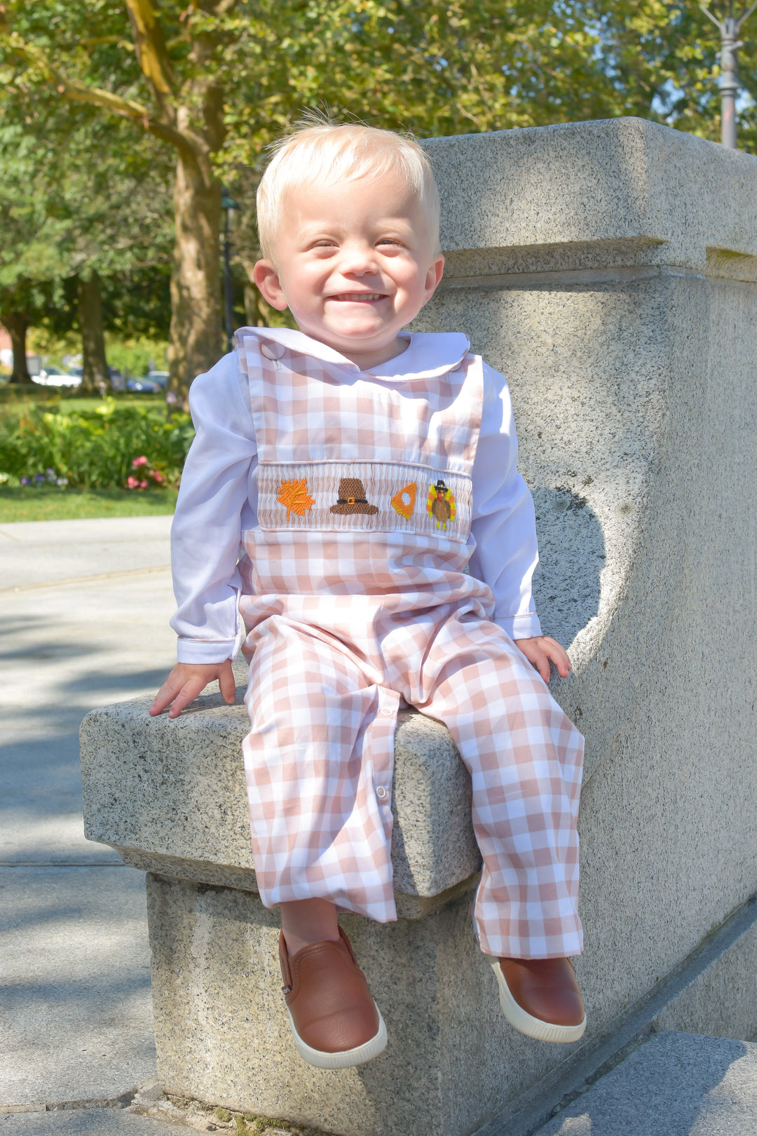 PRE-ORDER Boys Thanksgiving Smocked Longall Set