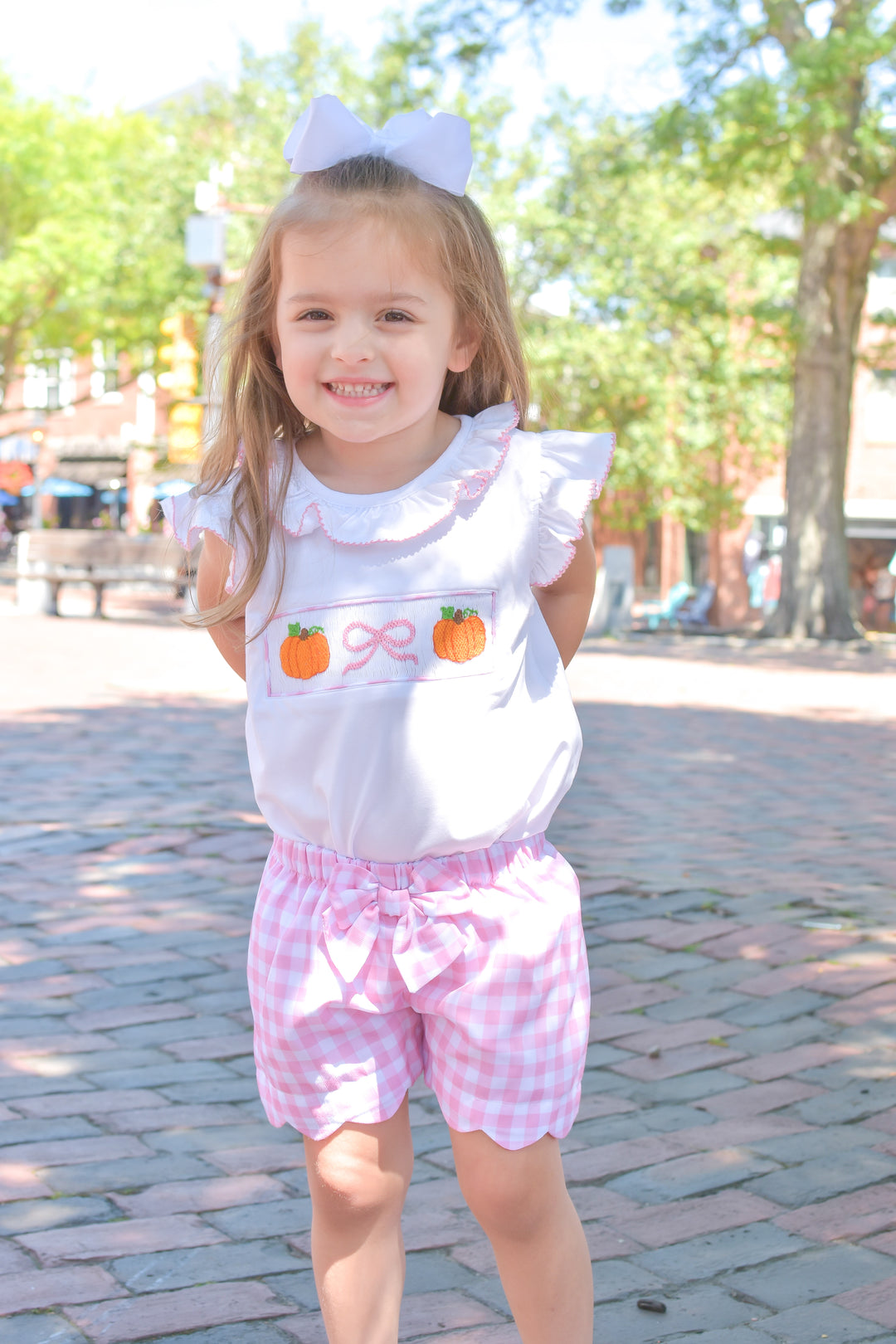 PRE-ORDER Pumpkin Patch Pink Gingham Short Set