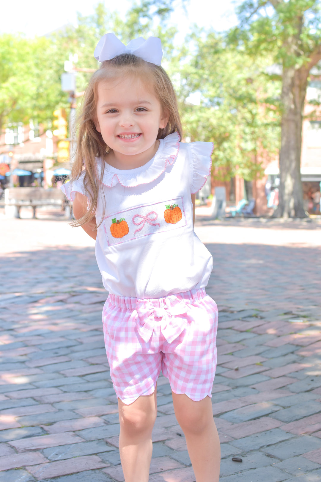 PRE-ORDER Pumpkin Patch Pink Gingham Short Set