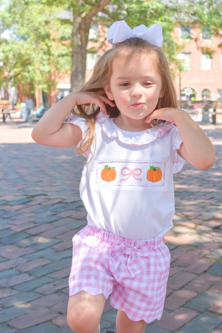 PRE-ORDER Pumpkin Patch Pink Gingham Short Set