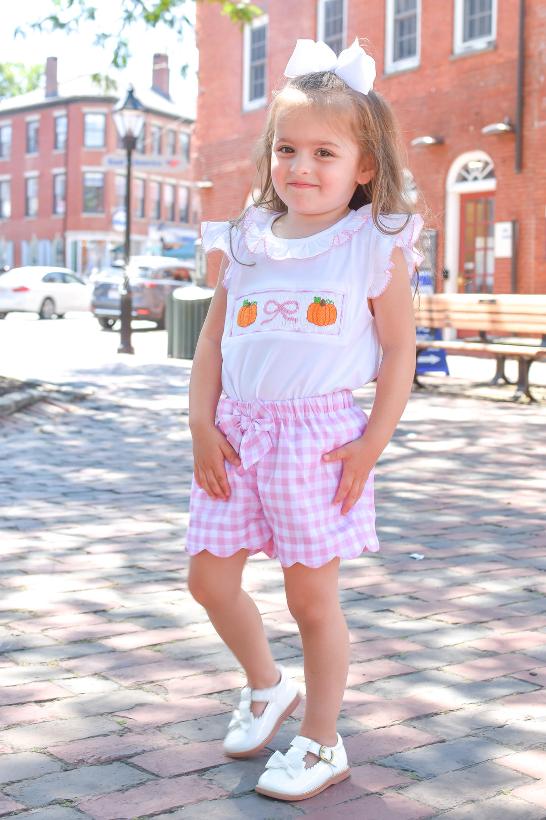 PRE-ORDER Pumpkin Patch Pink Gingham Short Set