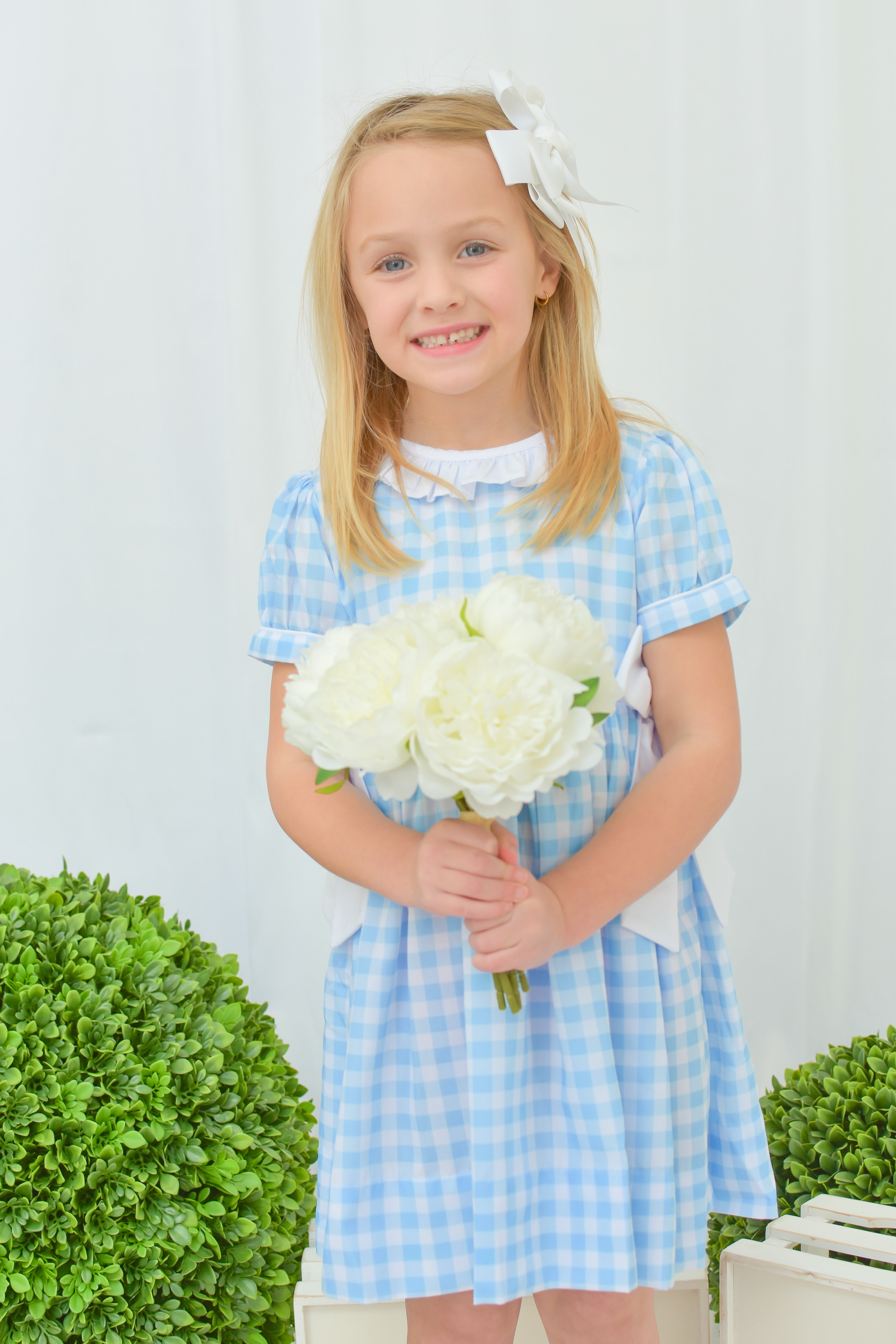 【organic zoo】Blue Gingham Dress 3-4y Blueberry Gingham Gather Dress | Organic Zoo