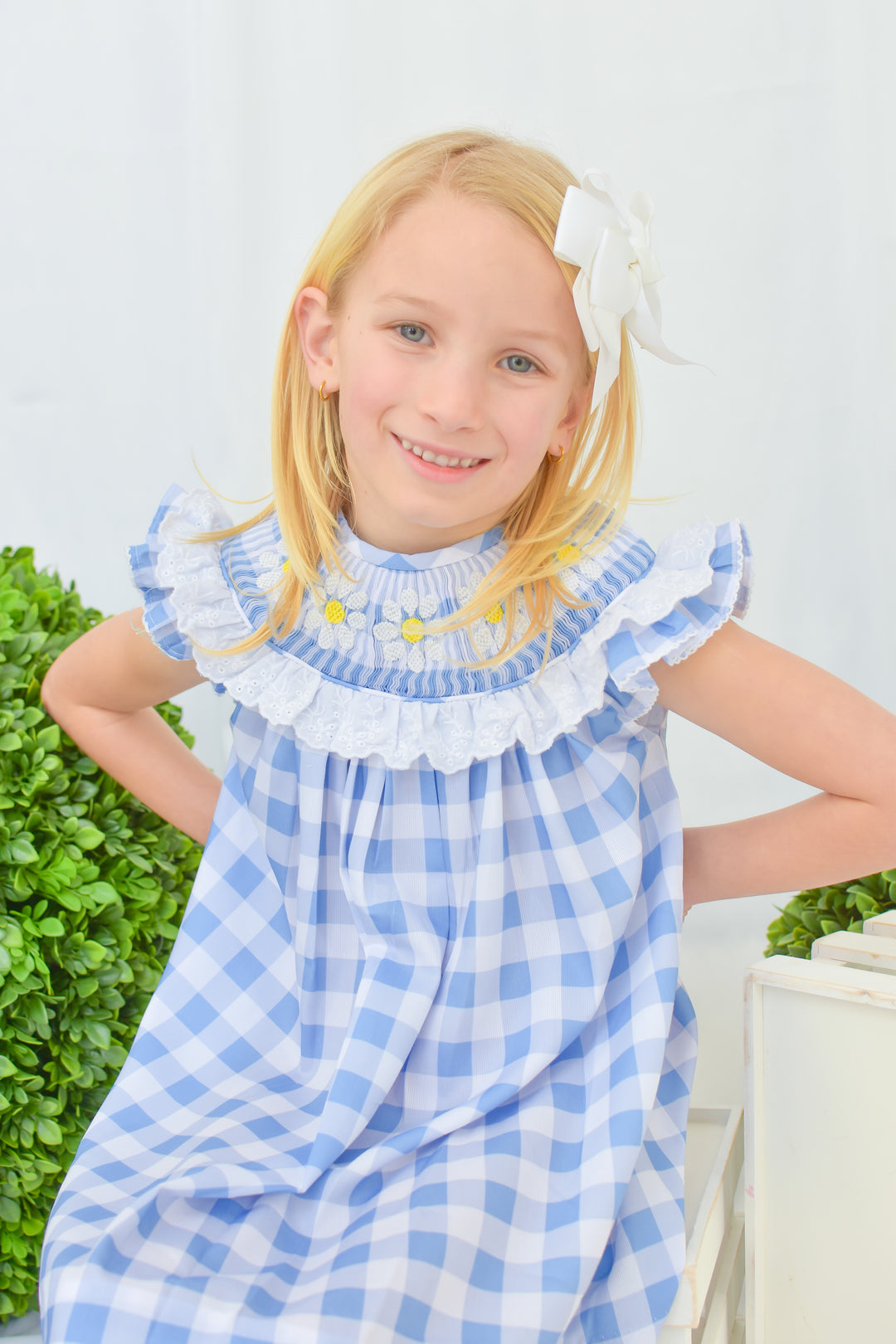 blue gingham smocked dress Cute Gingham Dress - Blue and White Dress - Smocked Mini Dress