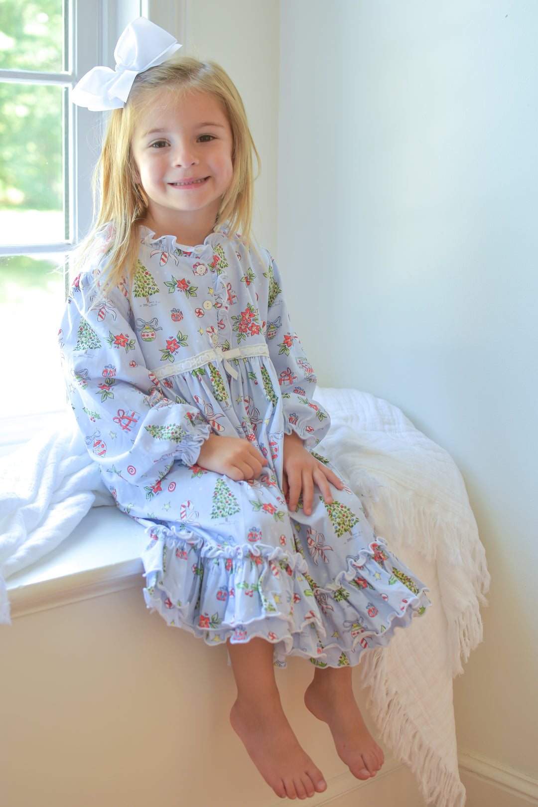 PRE-ORDER Girls Blue Christmas Nightgown