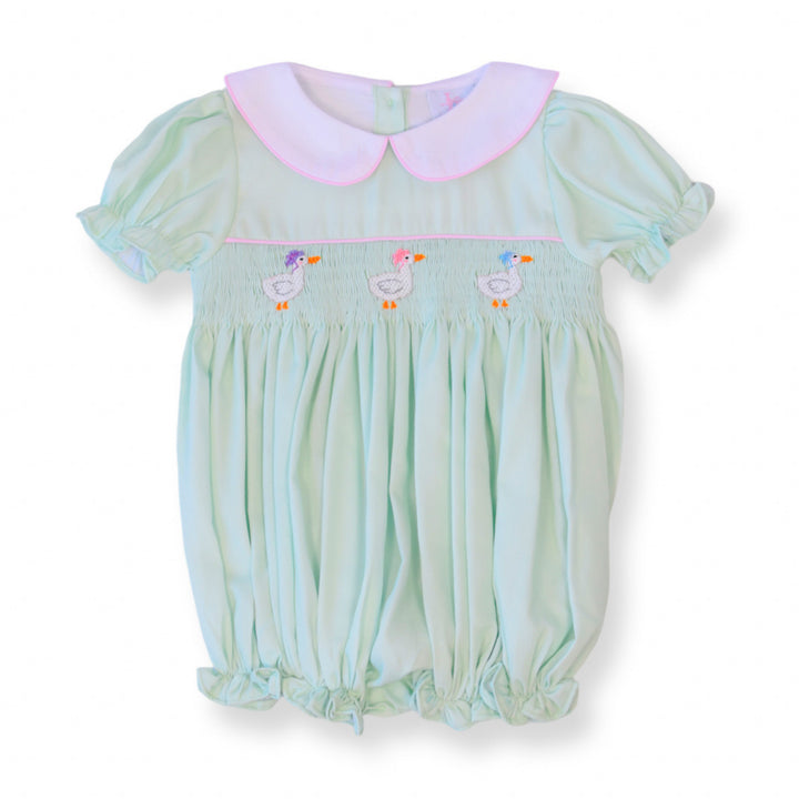 Lady Geese Green Smocked Bubble