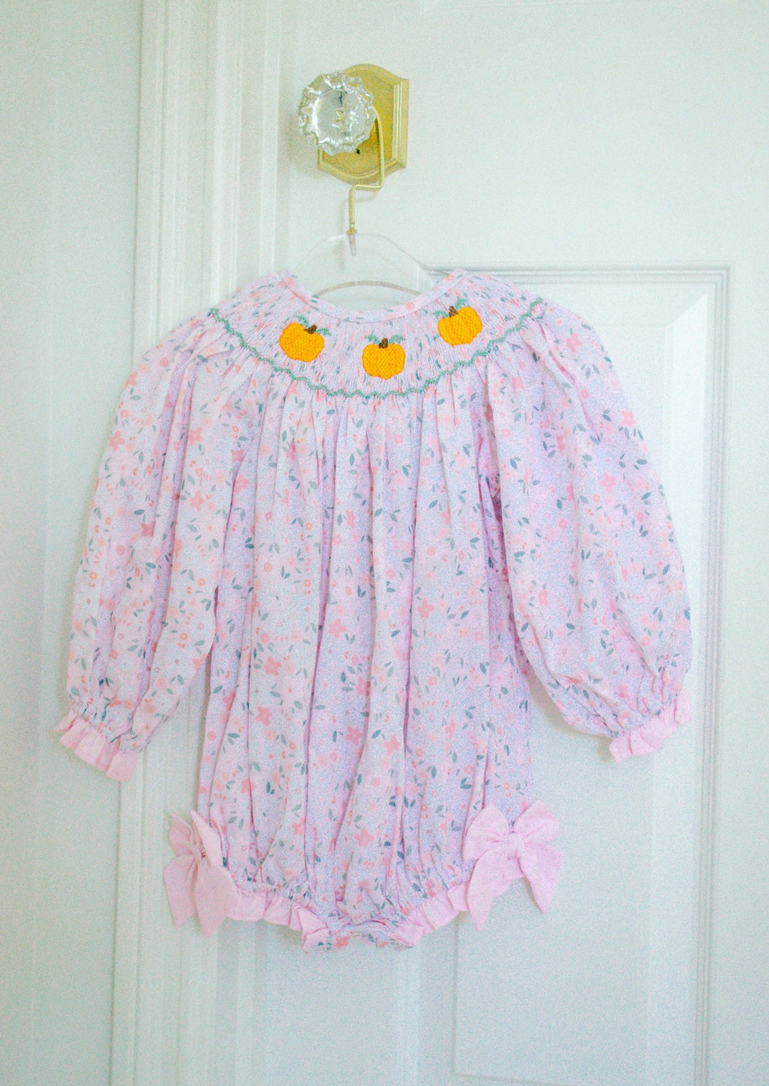 Ella Pumpkin Smocked Bubble