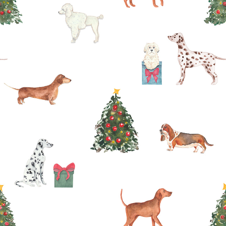 PRE-ORDER Girls Christmas Puppies Two Piece Pajama Set