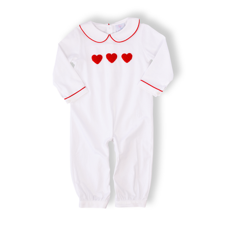 Adam French Knot Heart Boy Smocked Romper