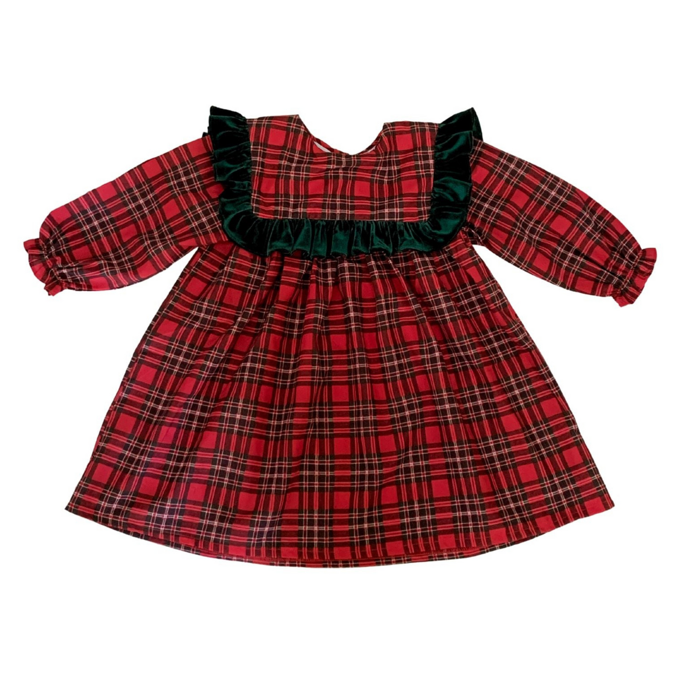 Francesca Red Plaid Smocked Holiday Dress