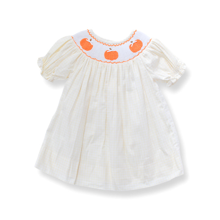 PRE-ORDER Yellow Pumpkin Smocked Shirt & Gingham Dress