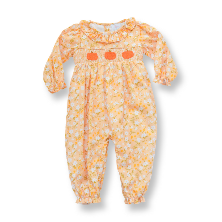 PRE-ORDER Golden Pumpkin Floral Romper