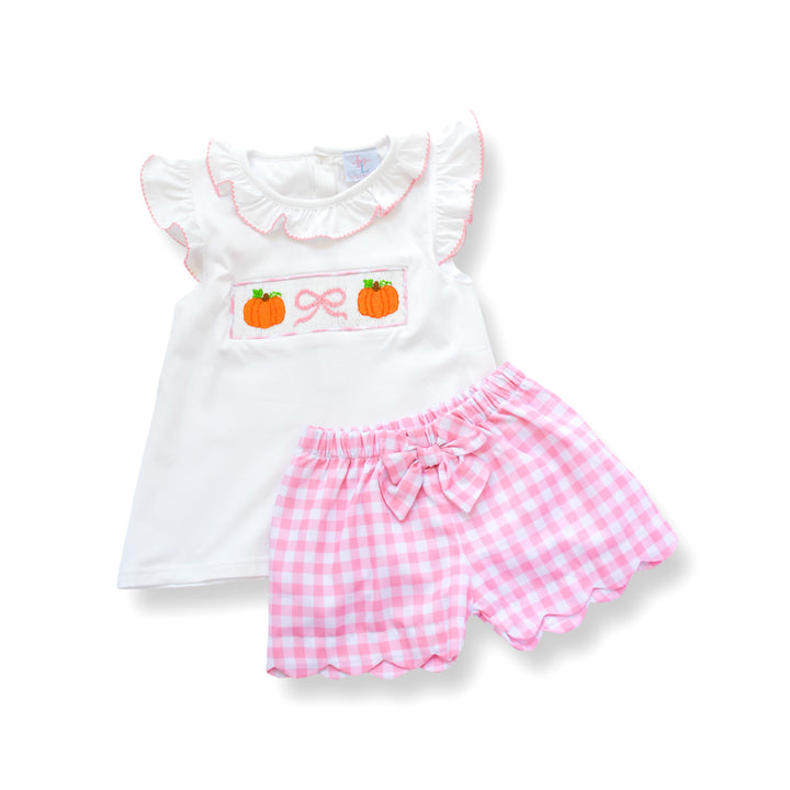 PRE-ORDER Pumpkin Patch Pink Gingham Short Set