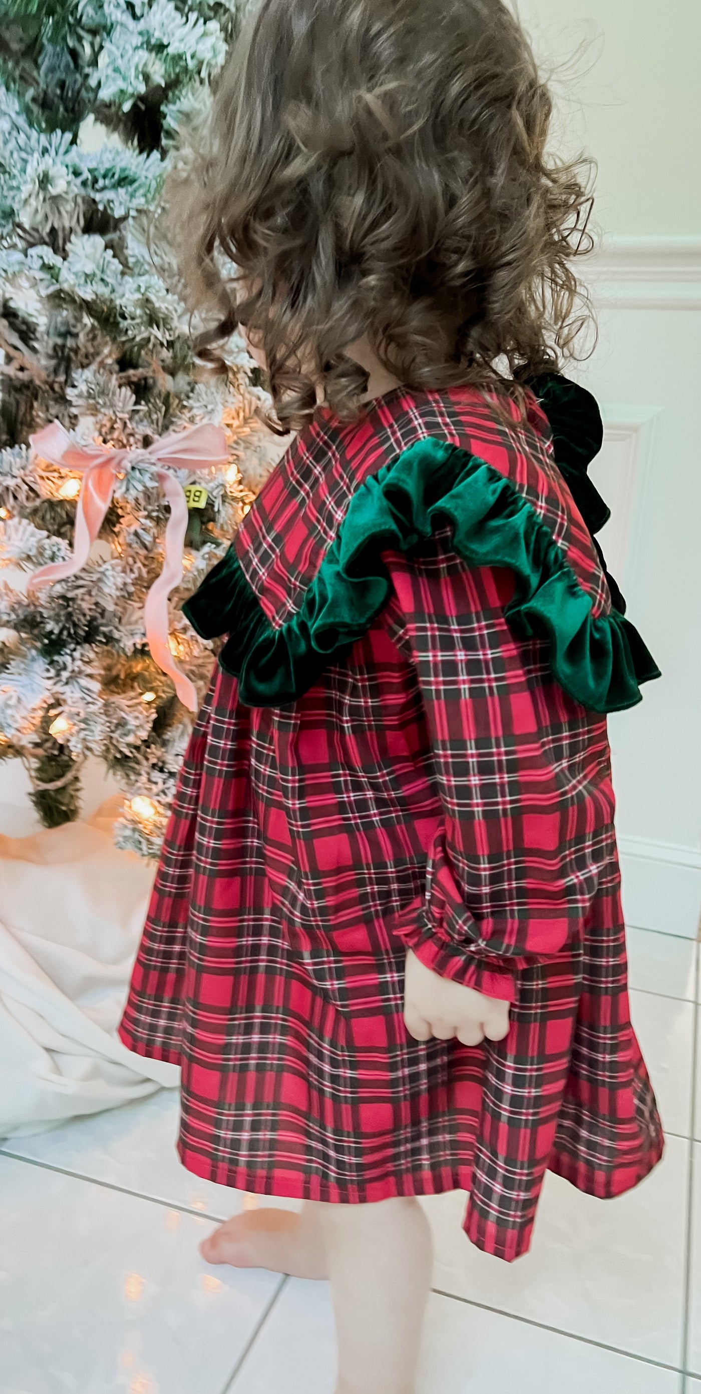 Francesca Red Plaid Smocked Holiday Dress