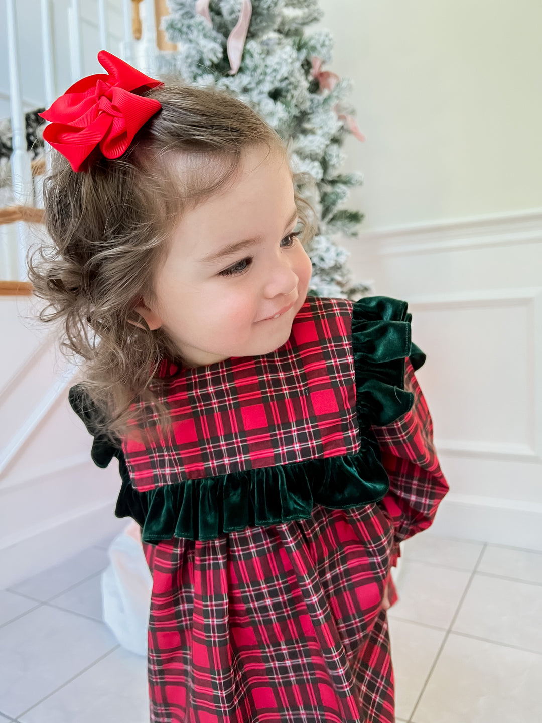 Francesca Red Holiday Plaid Smocked Dress Lillie & Lilah Francesca Red Holiday Plaid Smocked Dress Lillie & Lilah