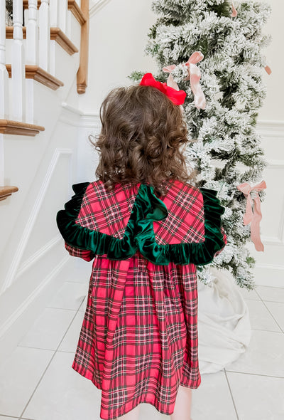 Francesca Red Plaid Smocked Holiday Dress