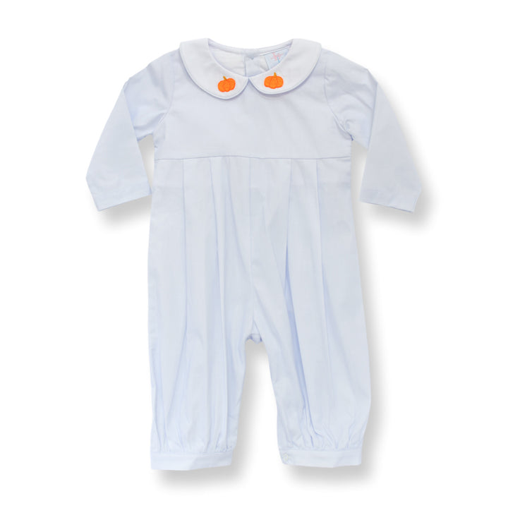 PRE-ORDER Boys Blue Pumpkin Peter Pan Collar Romper