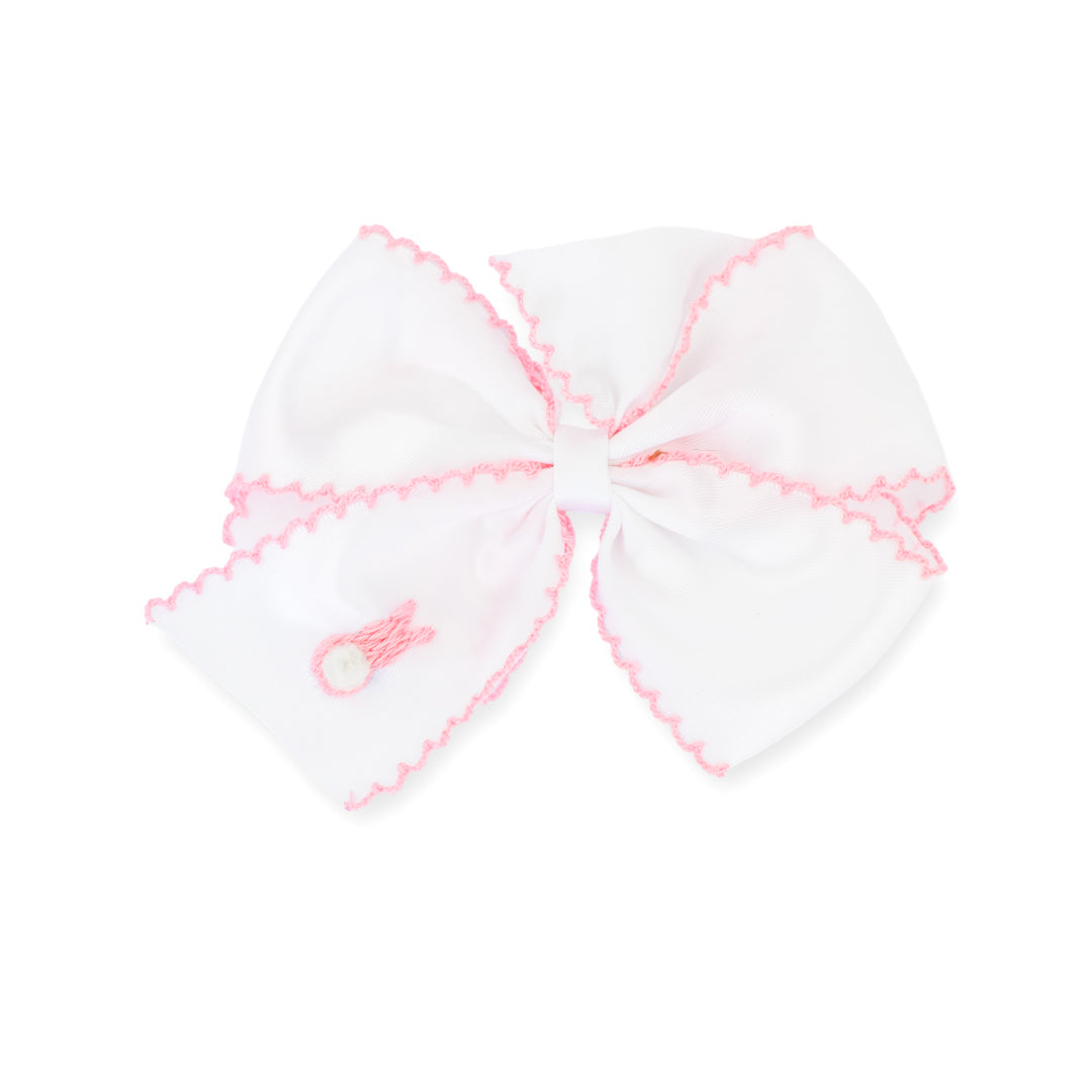 Pink Bunny Hair Bow with Pink Trim