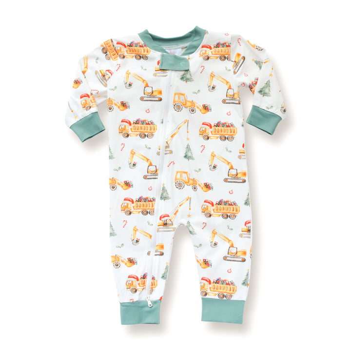 Boys Christmas Trucks and Construction Footie