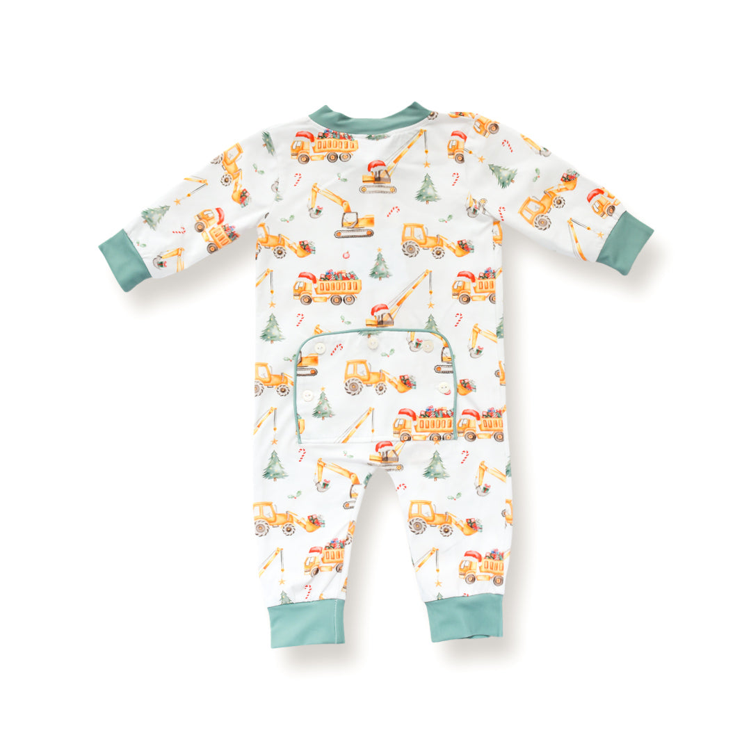 Boys Christmas Trucks and Construction Footie