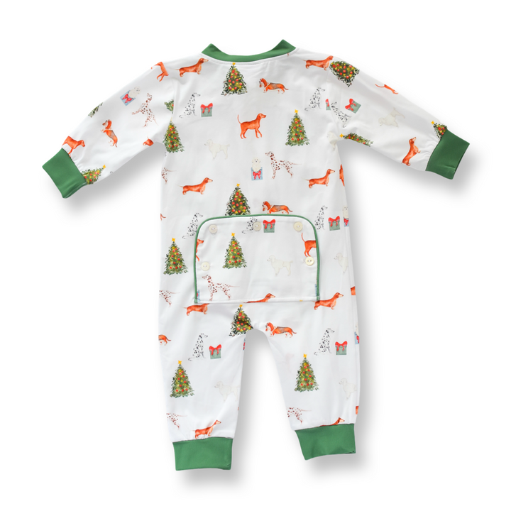 Boys Christmas Puppies Footie