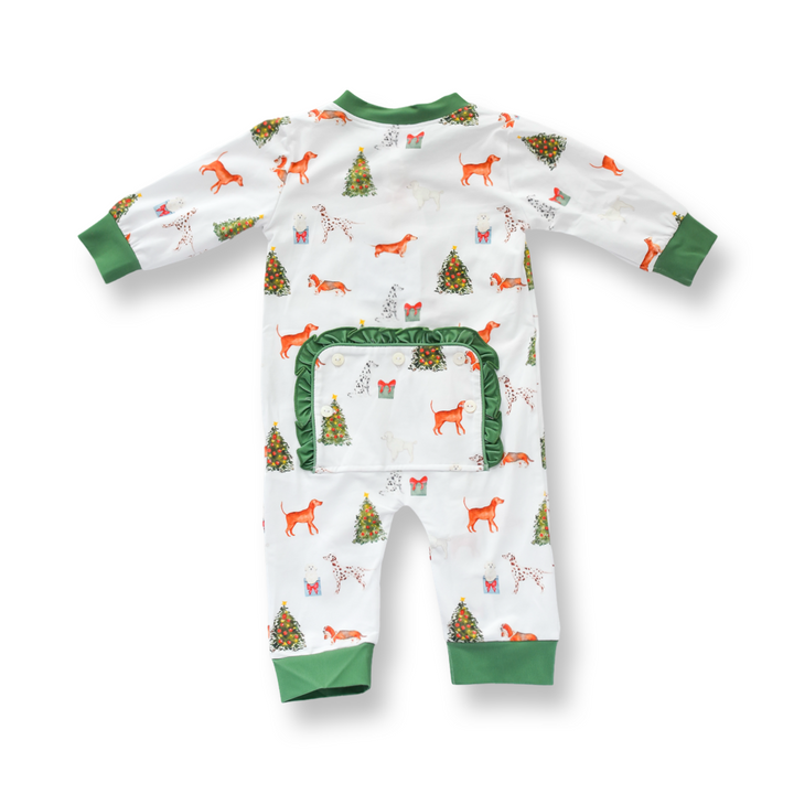 Girls Christmas Puppies Footie