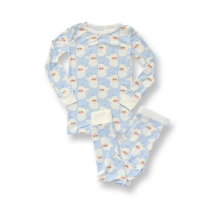 Blue Jolly St. Nick Bamboo Two Piece Set