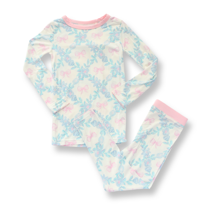 Pink Bow Bamboo Two Piece Set