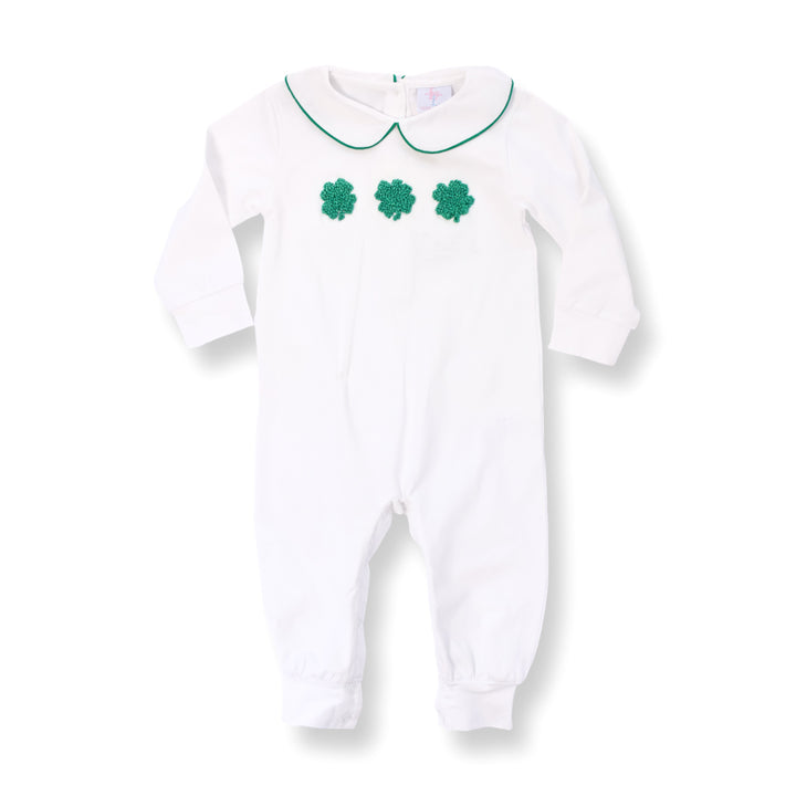 Boys Shamrock French Knot Romper