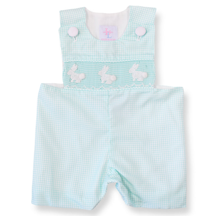 Mint Gingham Boy Bunny Shortall