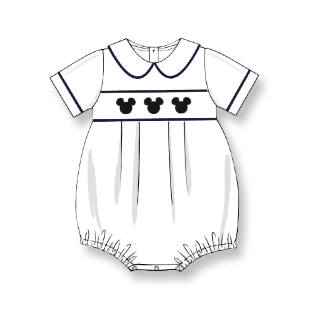 Mouse Ears Boy Bubble in Navy