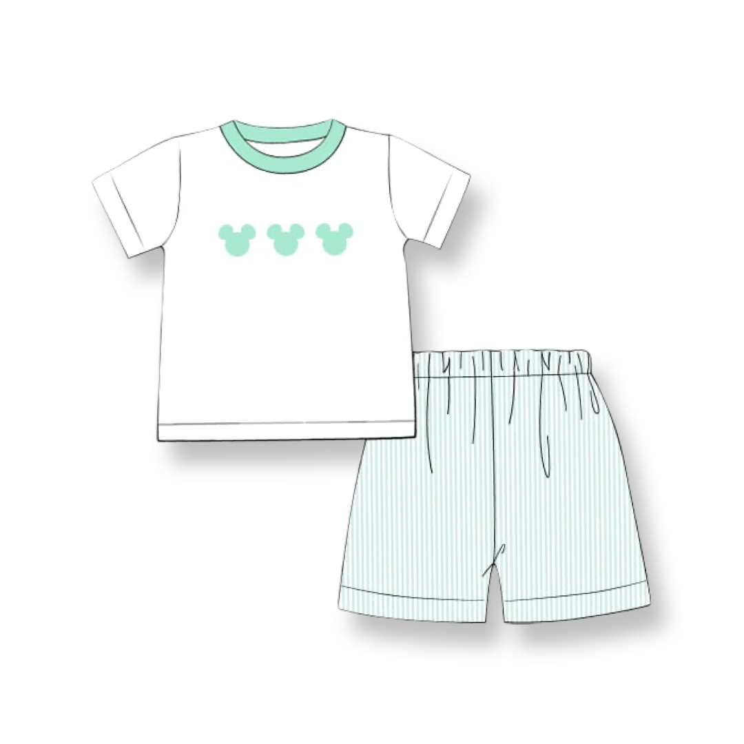 Mouse Ears Short Set in Green