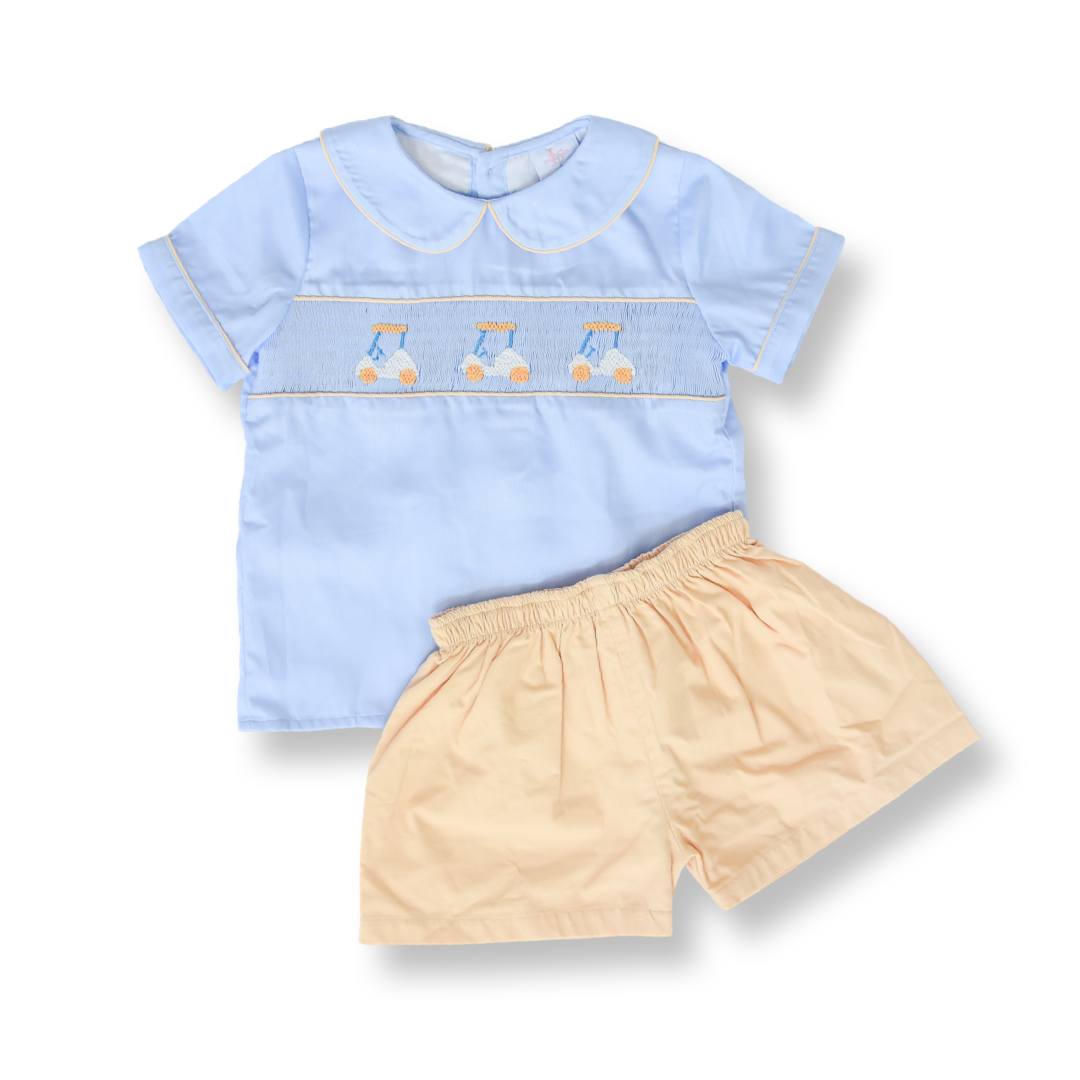 Golf Cart Smocked Short Set