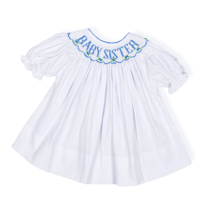 Baby Sister Blue Smocked Dress