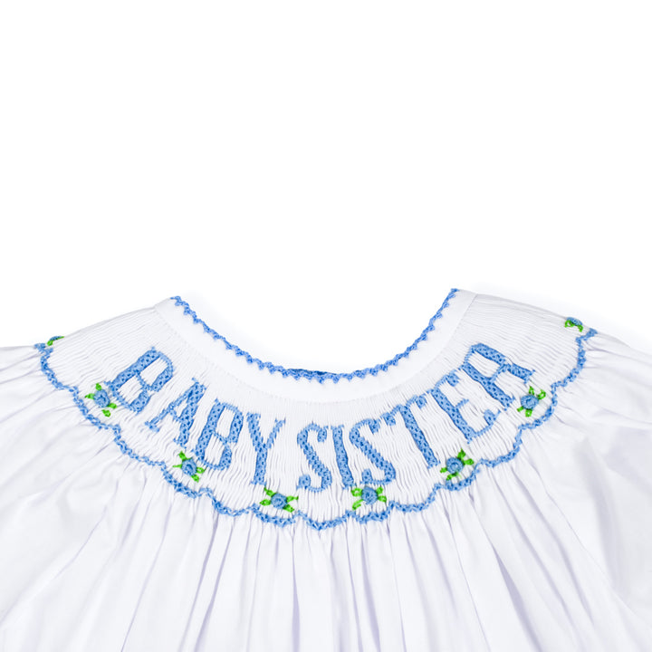 Baby Sister Blue Smocked Dress